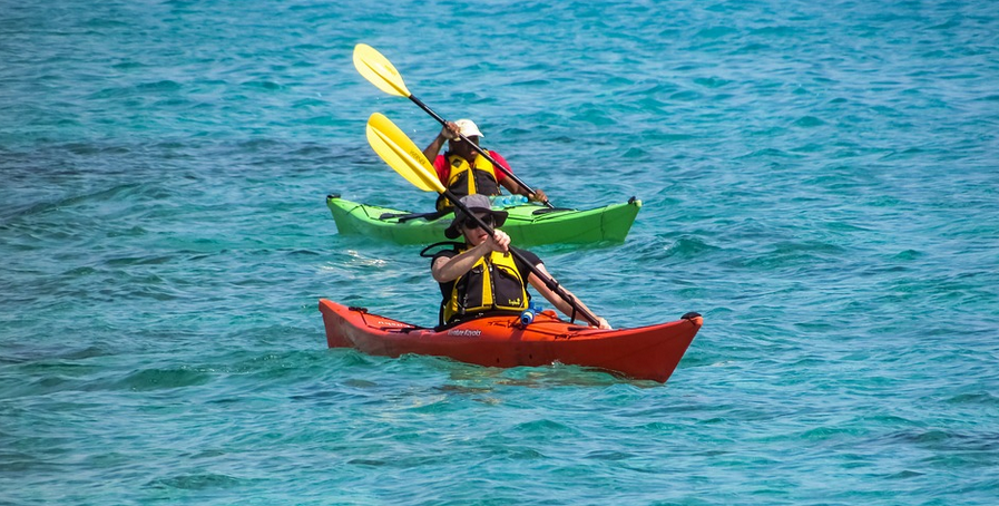 two people kayaking